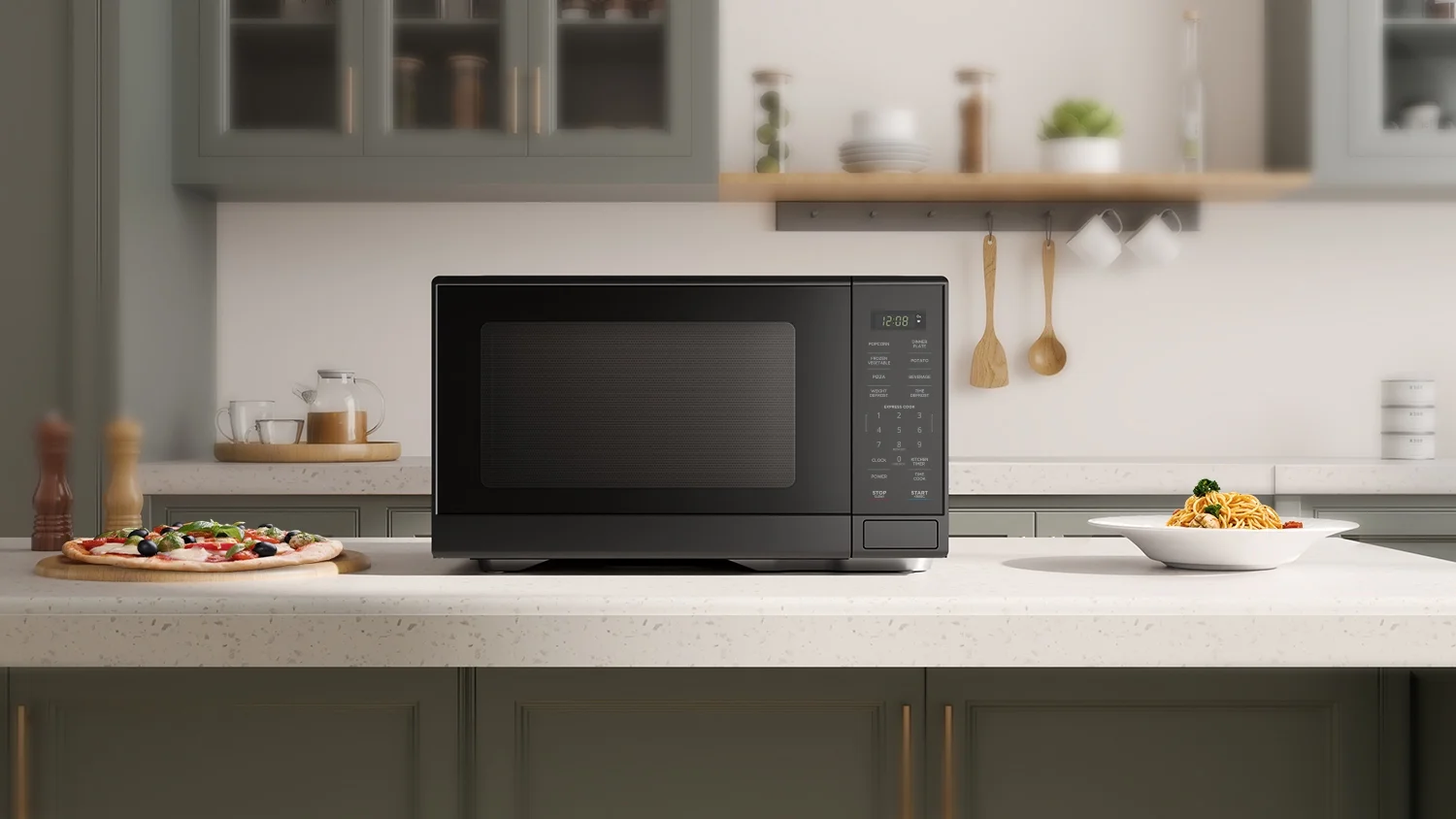 1.1 cu ft Microwave Oven in black - Image 4