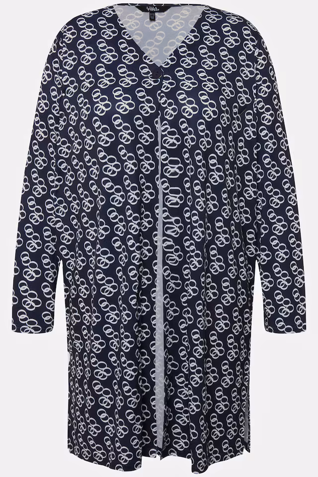 Matte Jersey One Button A-line Print Long Sleeve Jacket