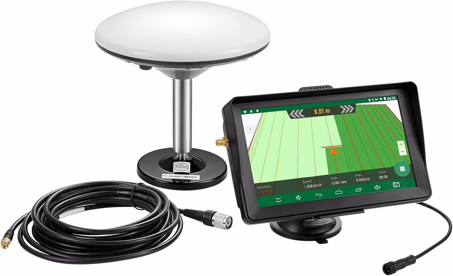 7 in Agricultural Tractor GPS Guidance System High Precision Farming GPS Strong Anti - Interference GNSS Antenna, Suitable for Plowing Sowing Farmland and Weeding Automatic Positioning GPS Navigator