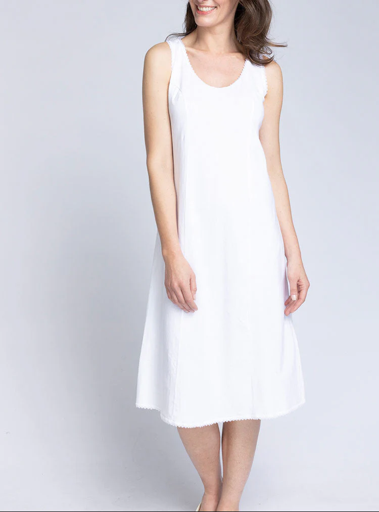 Fond de robe femme coton blanc