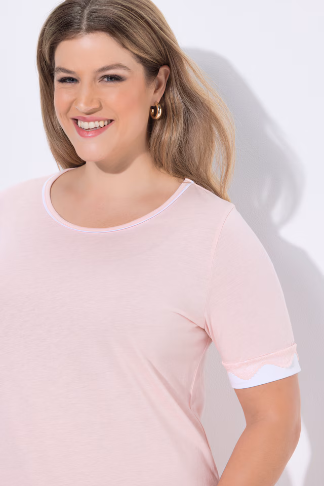 Lace Trim Short Sleeve Nightgown