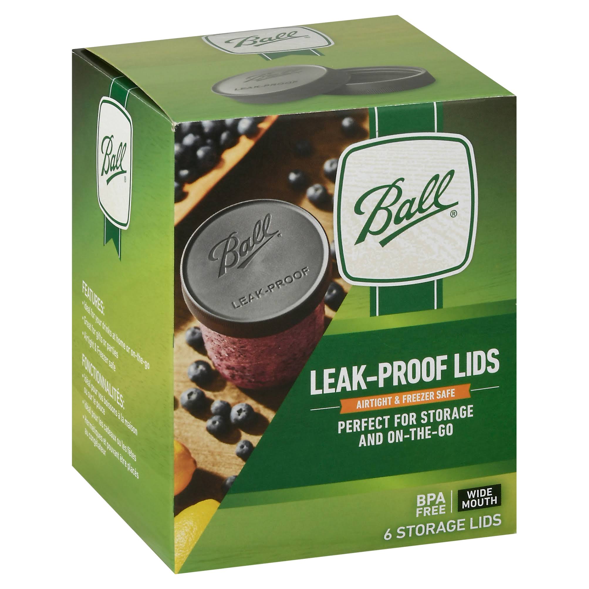 Ball Storage Lids, Leak-Proof, Wide Mouth