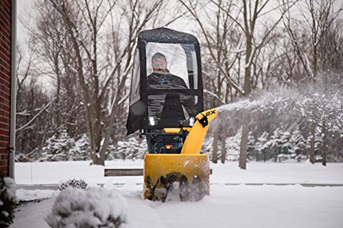 Deluxe Universal Snow Thrower Cab. Black – Fits Most Two & Three-Stage Snow Blowers. Includes Storage Pouch & Reflective Fabric