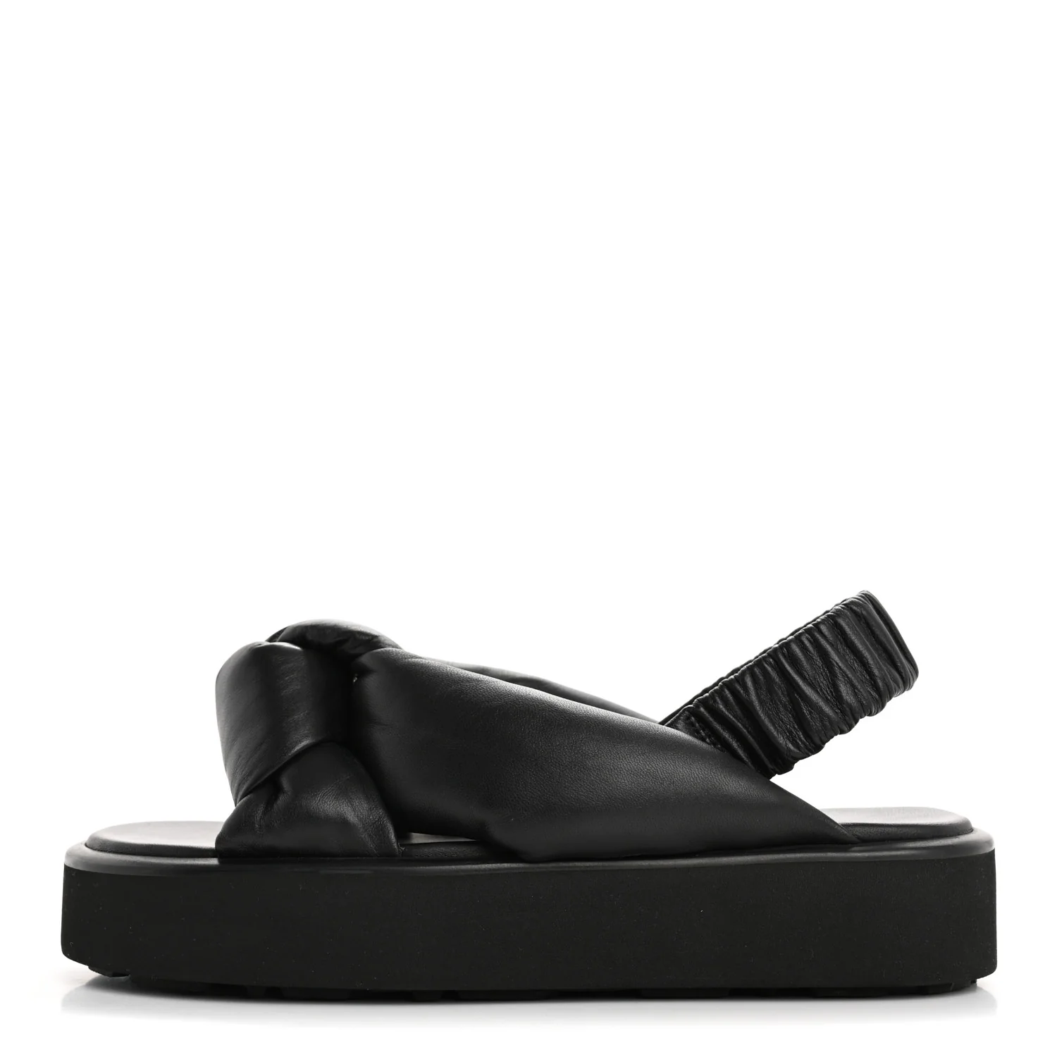 Padded Nappa Flatform Sandals 35 Black