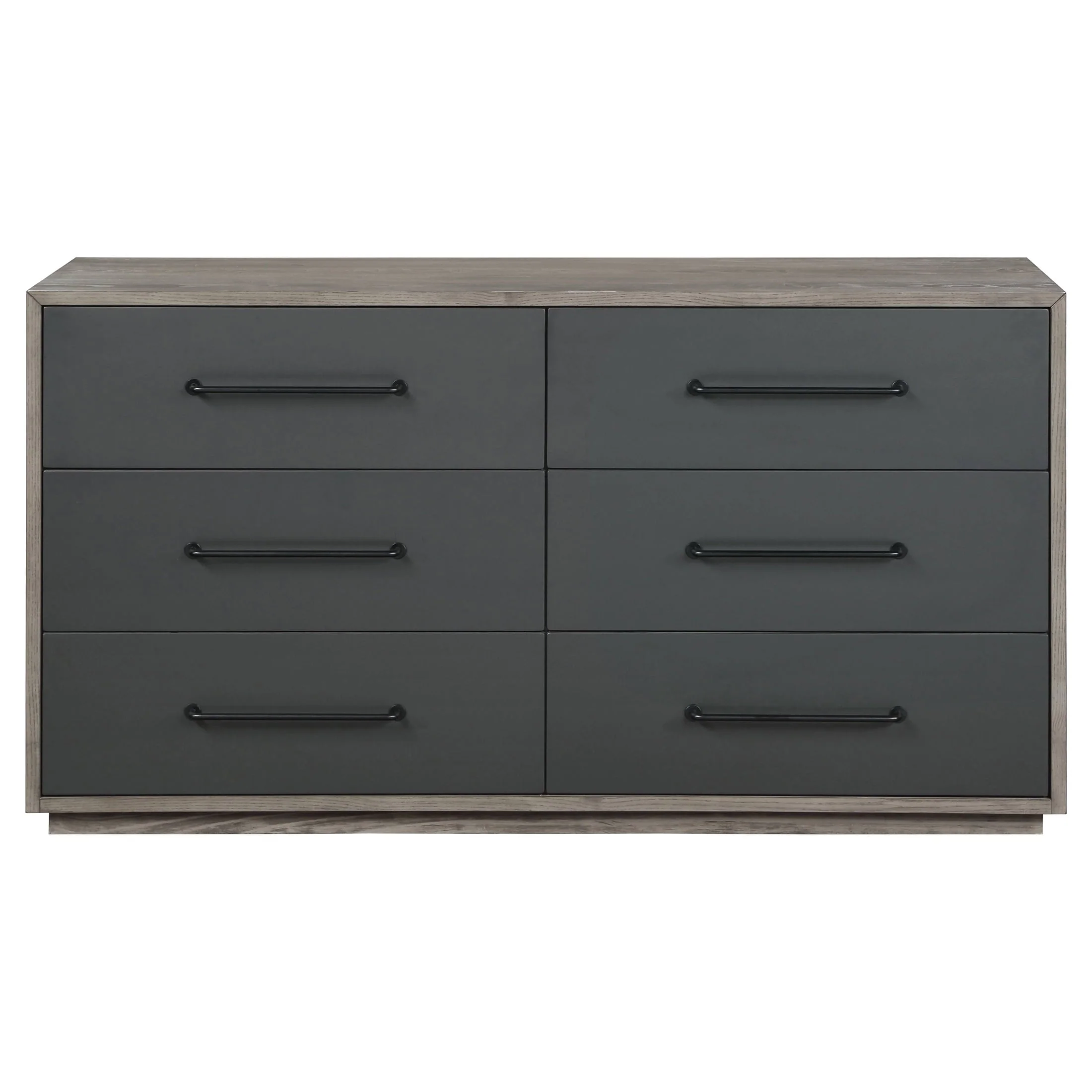 ACME Estevon 6 - Drawer Rectangular Dresser in Gray Oak and Black
