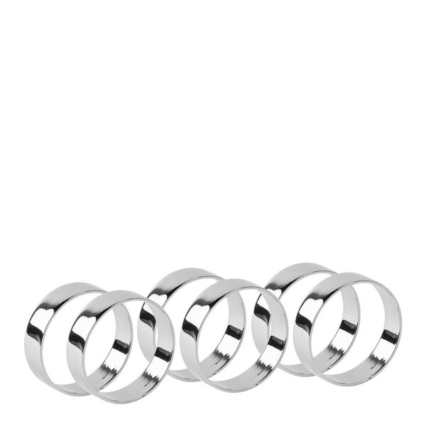 Ring serviettring 4,5 cm 6 stk silver finish