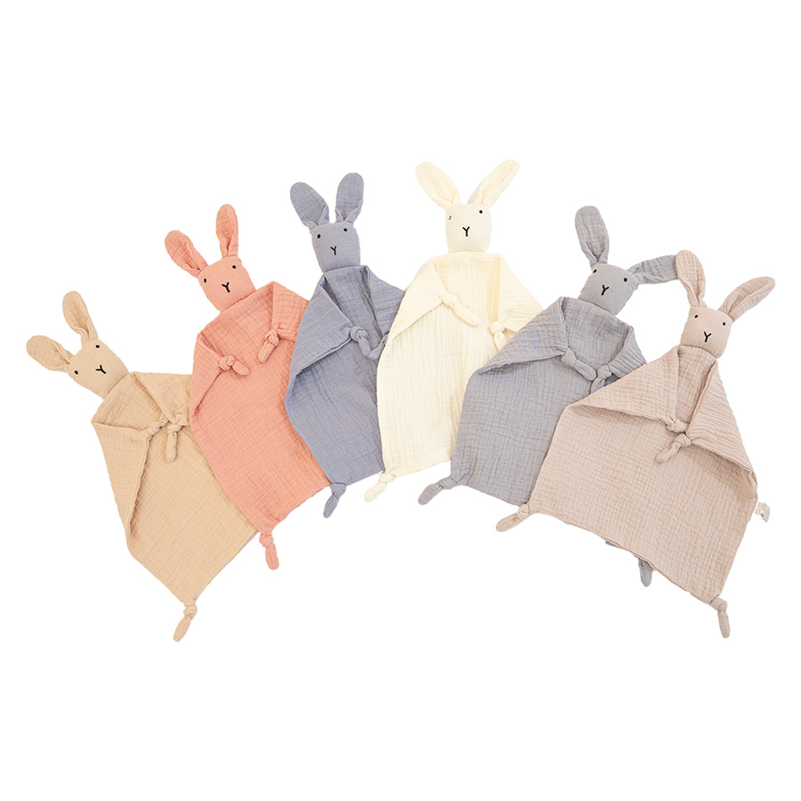 Rabbit Plush Lovey Baby Cotton-silk Crepe Soothing Cloth Soft Solid Colors Baby Sleep Soothing Hand Towel Hand Towel Wiping Aid