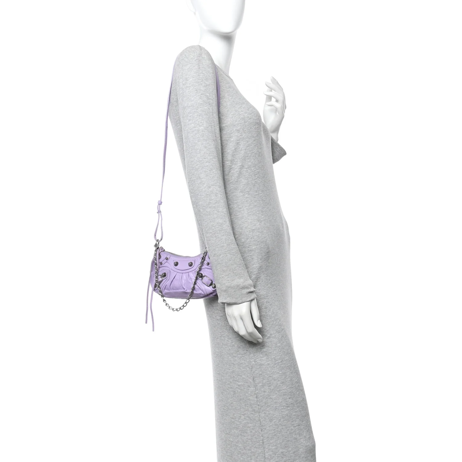 Agneau Arena Le Cagole Mini Purse With Chain Lilac