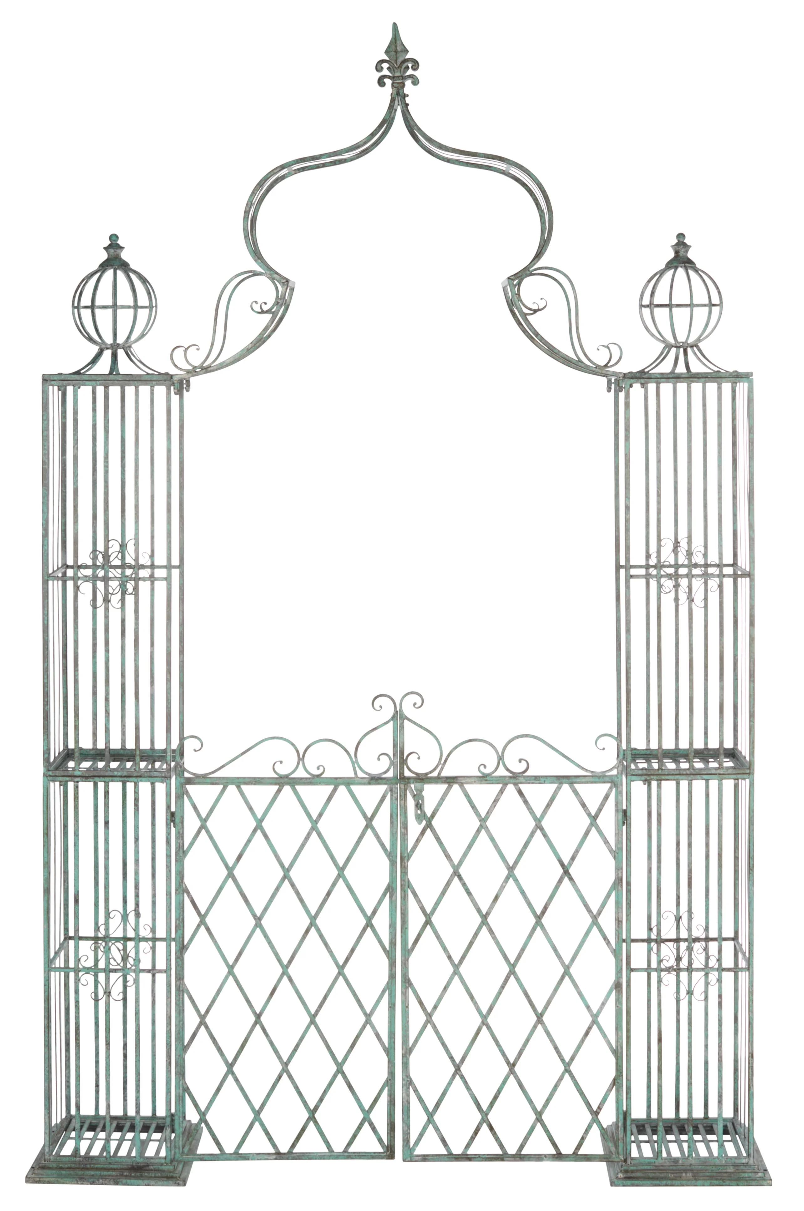 SAFAVIEH Beatrix Outdoor Patio Arbor with Door, Antique Green