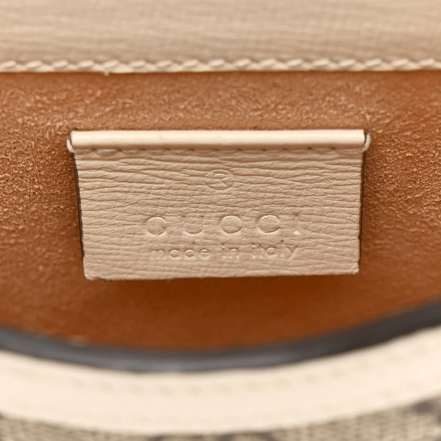 GG Supreme Monogram Azalea Calfskin Mini Horsebit 1955 Crossbody Bag Beige Ebony Mystic White