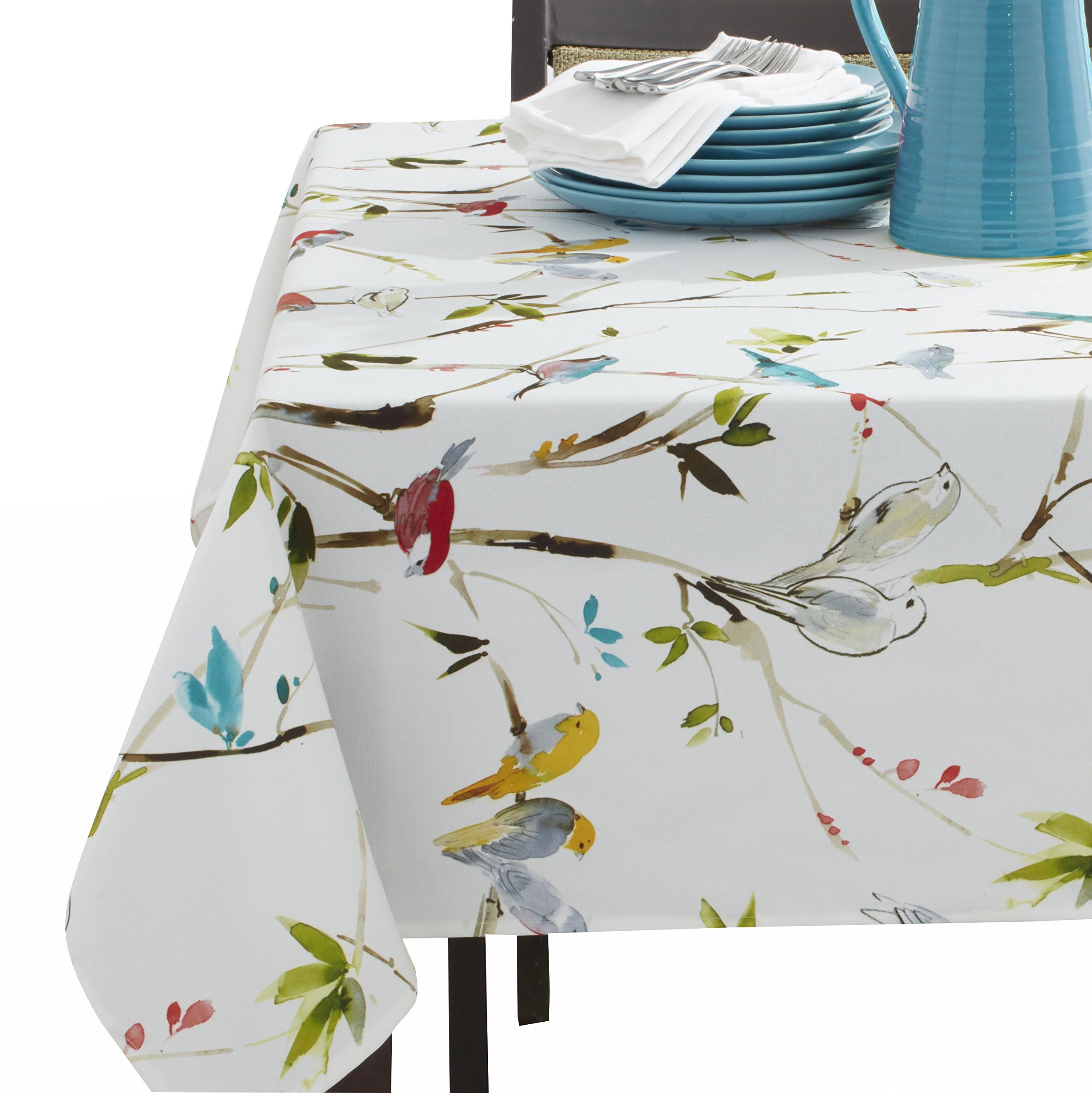 Benson Mills Spring Menagerie Indoor Outdoor Spillproof Tablecloth, 60x84 inch
