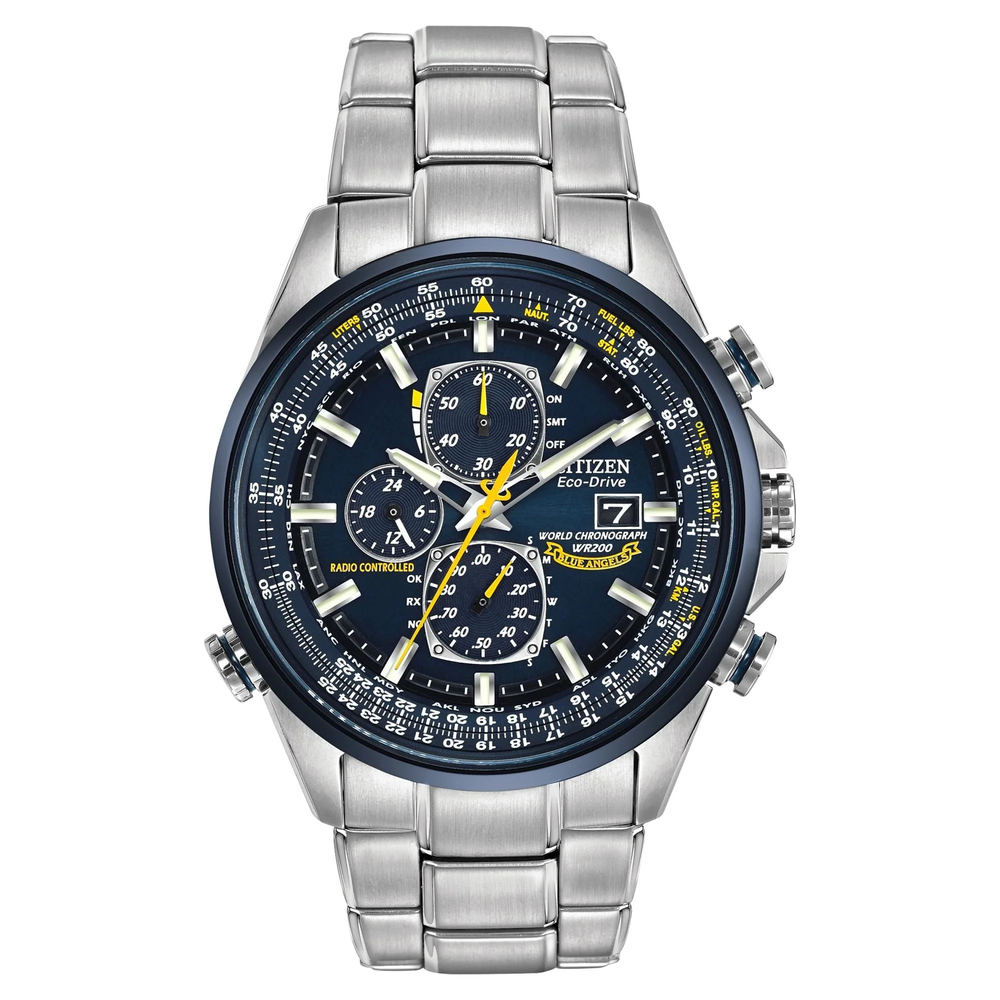 Citizen Men'S Eco Drive Blue Angels World Chronograph AT Watch AT8020, 54 L