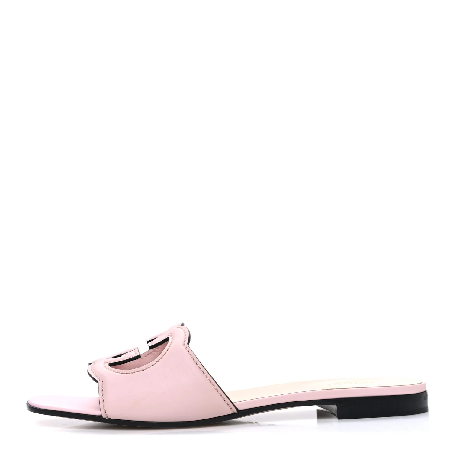 Cosmos Softy Calfskin Interlocking G Cut Out Slide Sandals 40 Pastel Pink