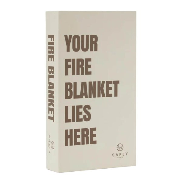 Coffee Table Book med brannteppe 16x28 cm kremhvit