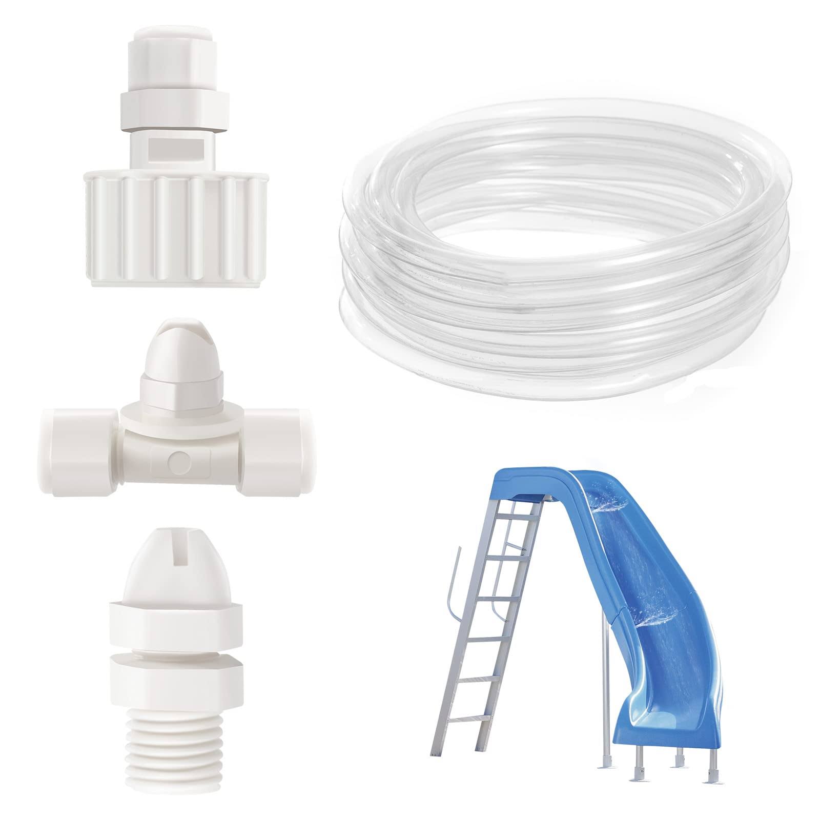 Tvwen Pool Slide Water Tubing Kit Spray Hose Kit/Parts for Inground Pool Slide Swimming Pool Slide Water Sprayer
