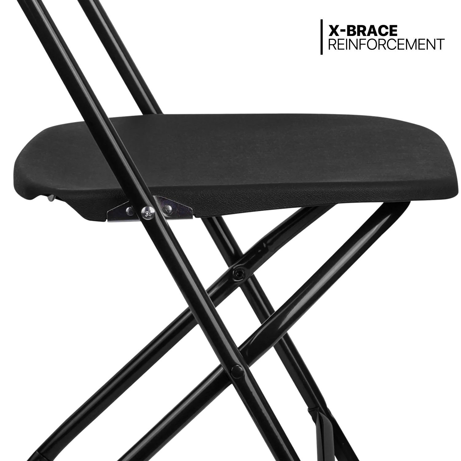 11 Pieces 6 Ft Plastic Foldable Card Table and Chair Set�?Portable Folding Table with Handle Picnic Desk and Folding Chairs with Backrest, Black(Black) - Image 10