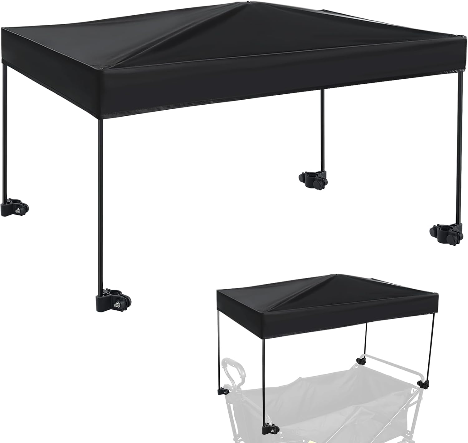 Wagon Canopy Cover, Garden Portable Outdoor Push Awning, Stroller Canopy for Garden Wagon, Shopping, Camping, Fits Folded and Collapsible Wagons, 24.4 × 46.5 Inch