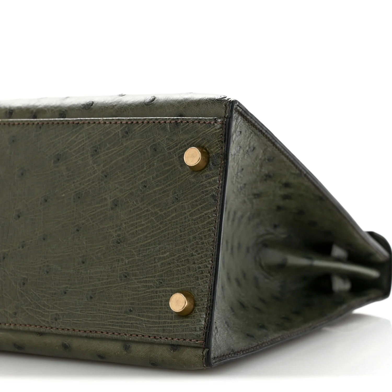 Ostrich Kelly Sellier 32 Vert Olive