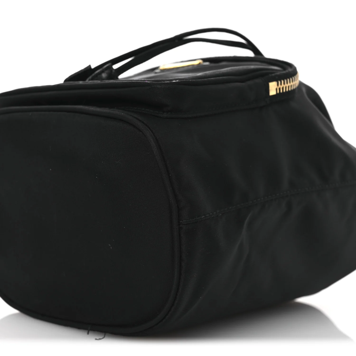 Saffiano Tessuto Nylon Mini Bucket Crossbody Bag Black