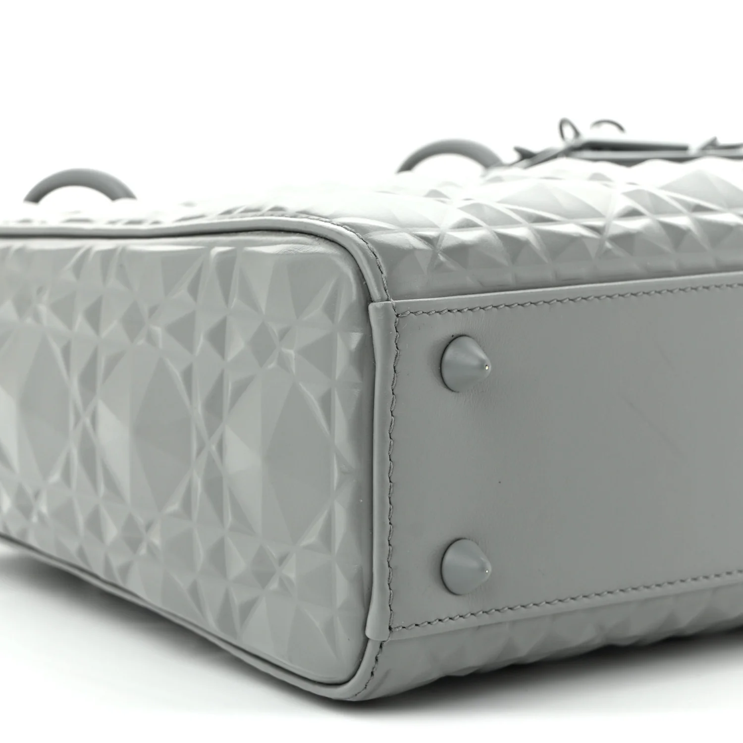 Calfskin Cannage Diamond Small My ABCDior Lady Dior  Gray