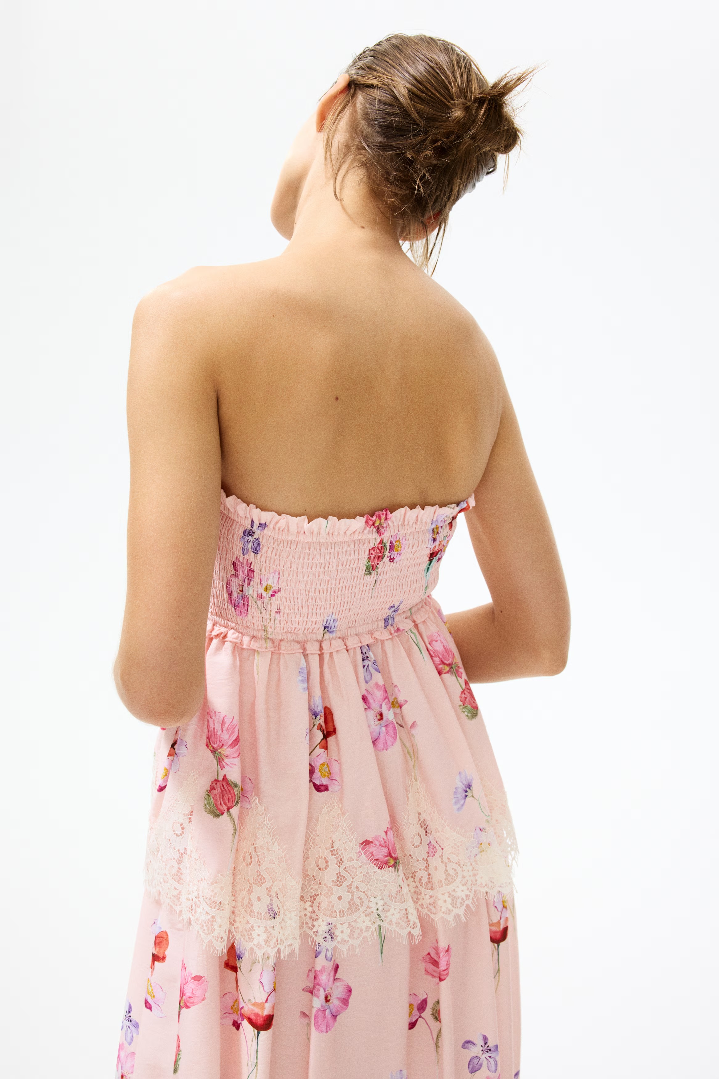 Lace-Trimmed Bandeau Dress