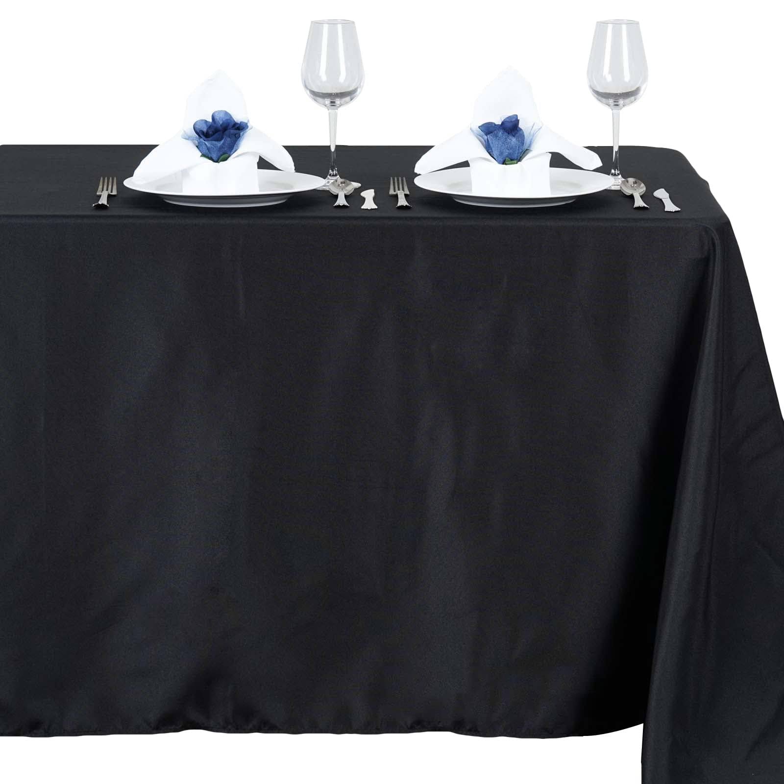 Efavormart 54X96 Black Wholesale Linens Polyester Tablecloths Rectangle Banquet Linen Wedding Party Restaurant Tablecloth