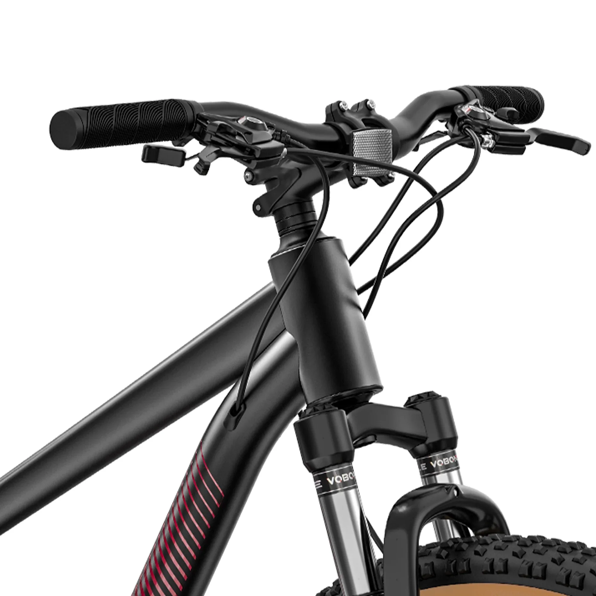 ModFusion 26-Inch Aluminum Alloy Mountain Bike, 21-Speed, Disc Brakes, Black with Brown Tires, 85% Assembled