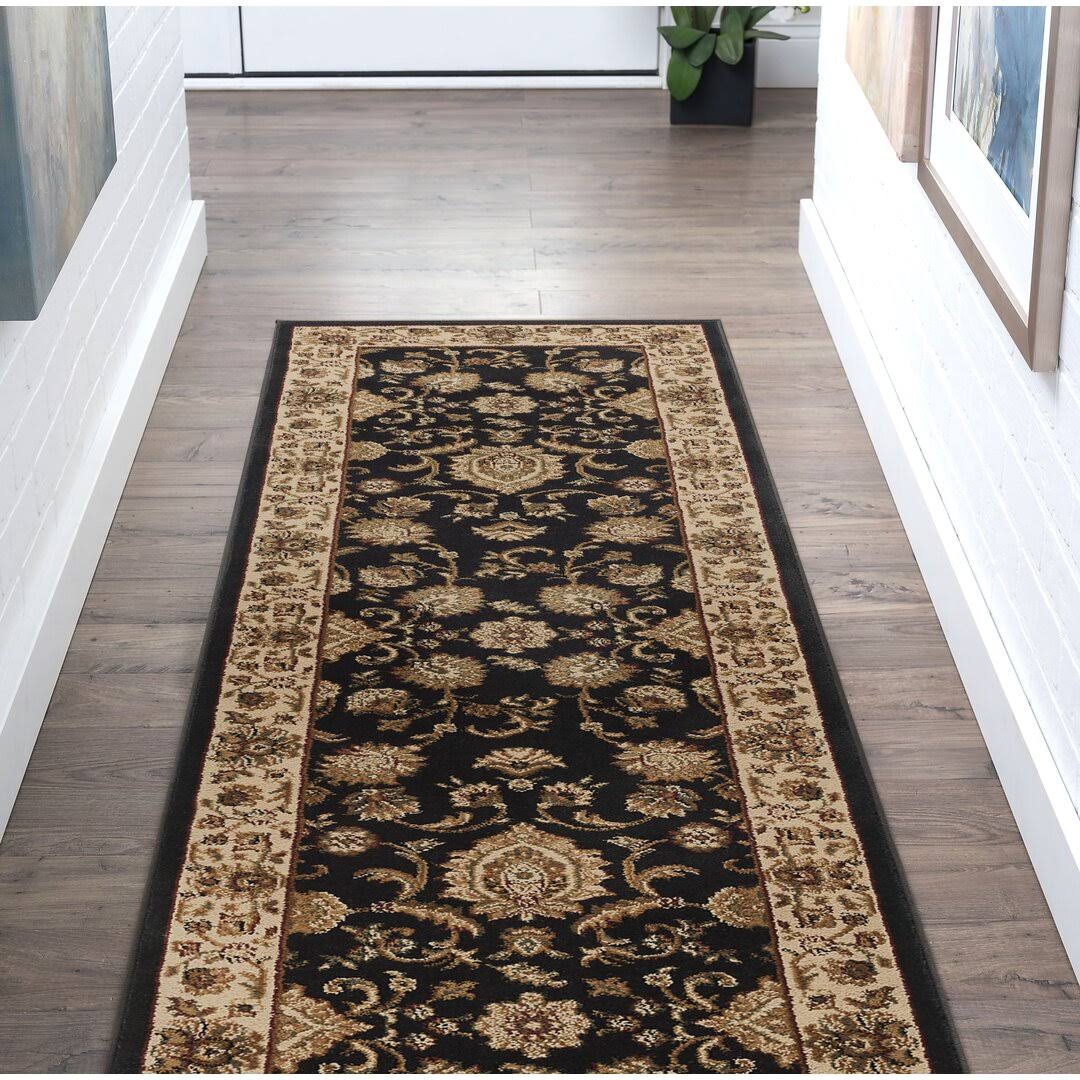 Astoria Grand Clarence Black/Beige Area Rug Size: 2'3 inch x 10'