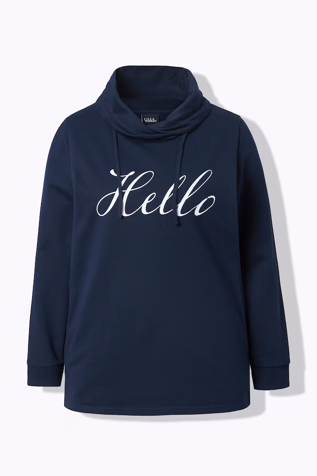 HELLO classic fit stand-up collar sweatshirt