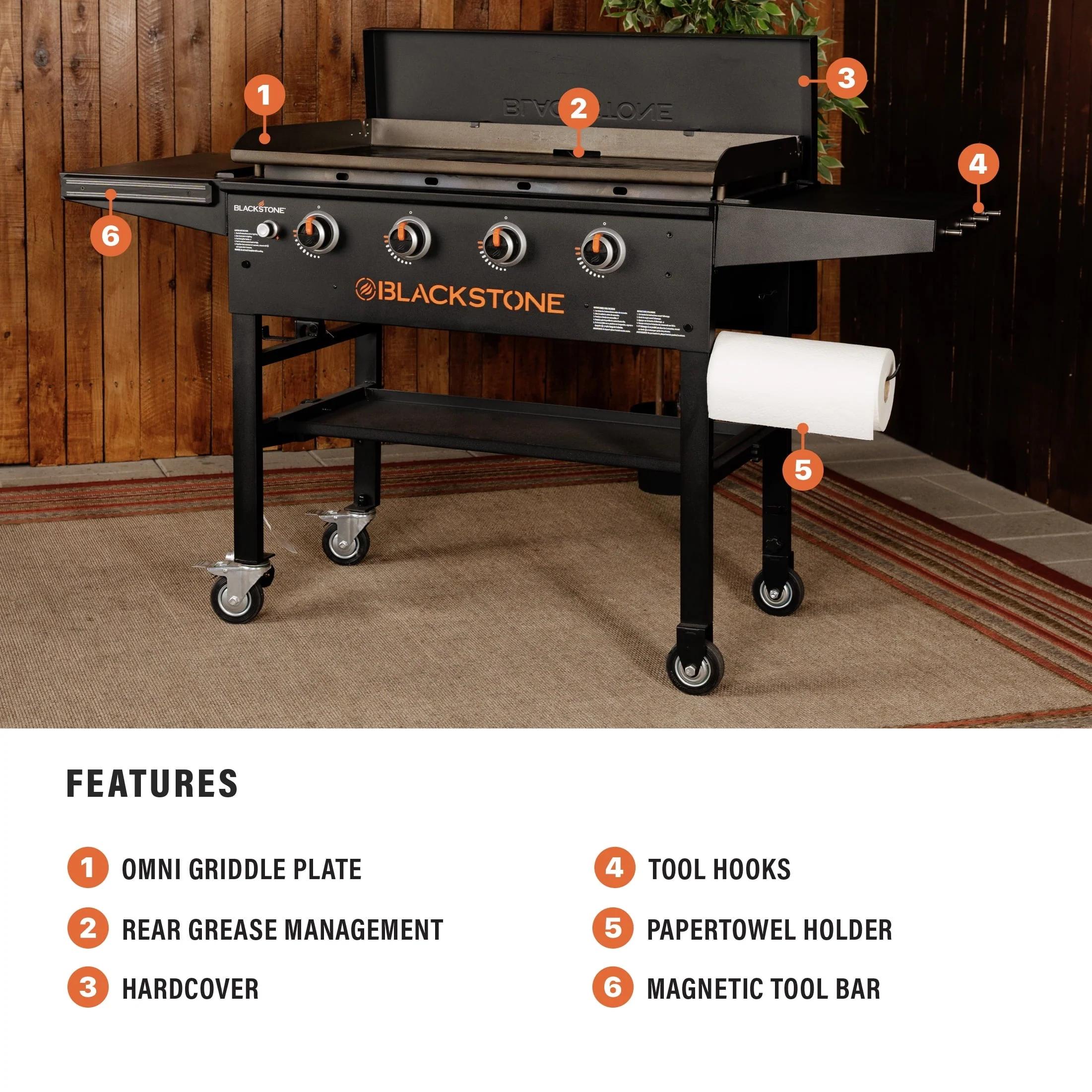 4-Burner 36" Griddle Cooking Station with Hard Cover - Image 5