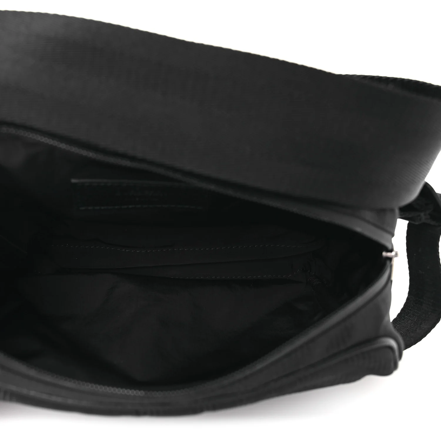 Nylon Jacquard Check Belt Bag Black