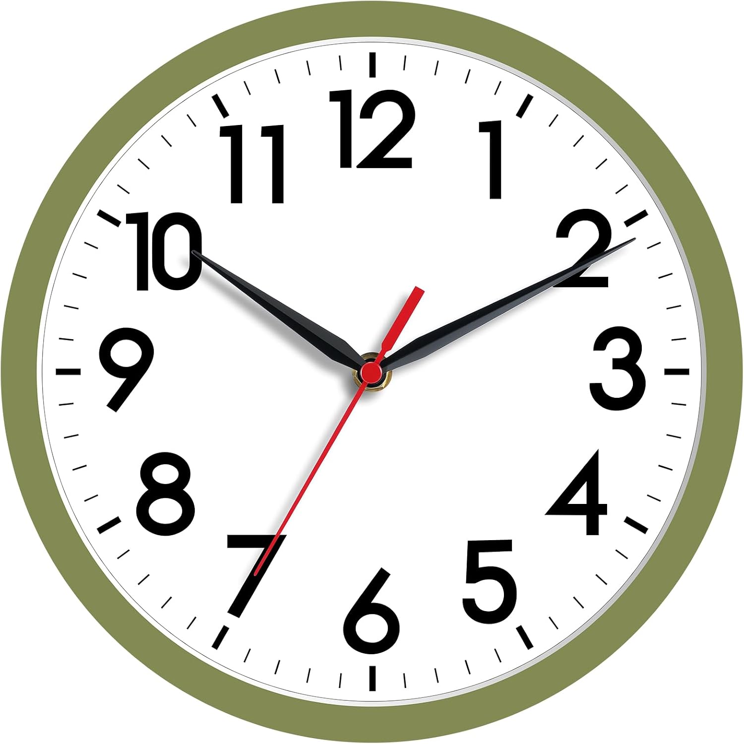 AKCISOT 10 Inch Wall Clock, Silent Battery Operated Analog Clock, Black |   Classroom |   Kitchen |   Office |   Easy to Read Numbers |   Garage
