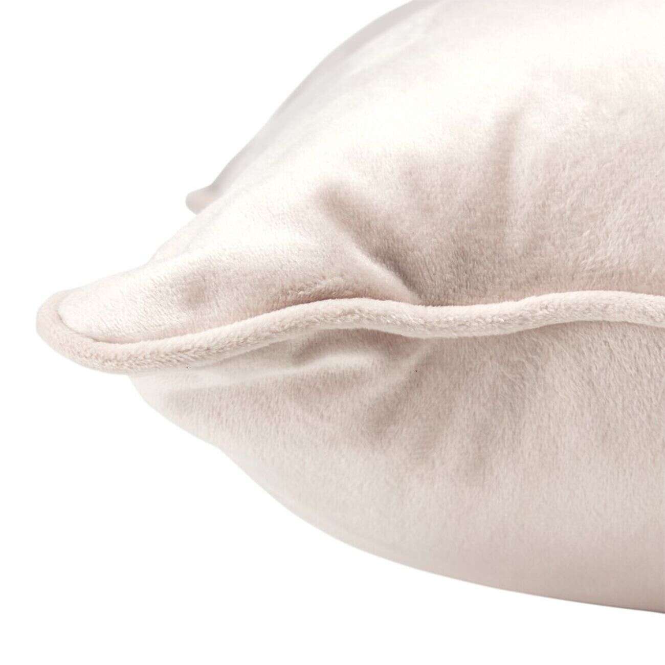 Coussin carré velours bords vague rose 40x40cm