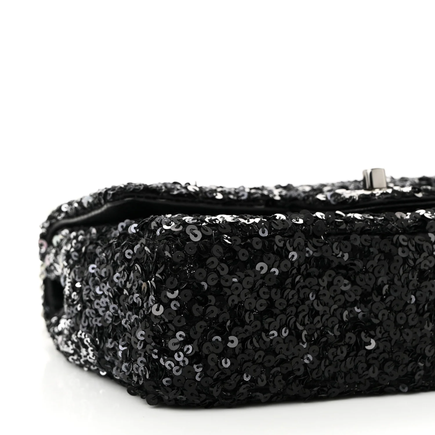 Shaded Sequins Mini Flap Black