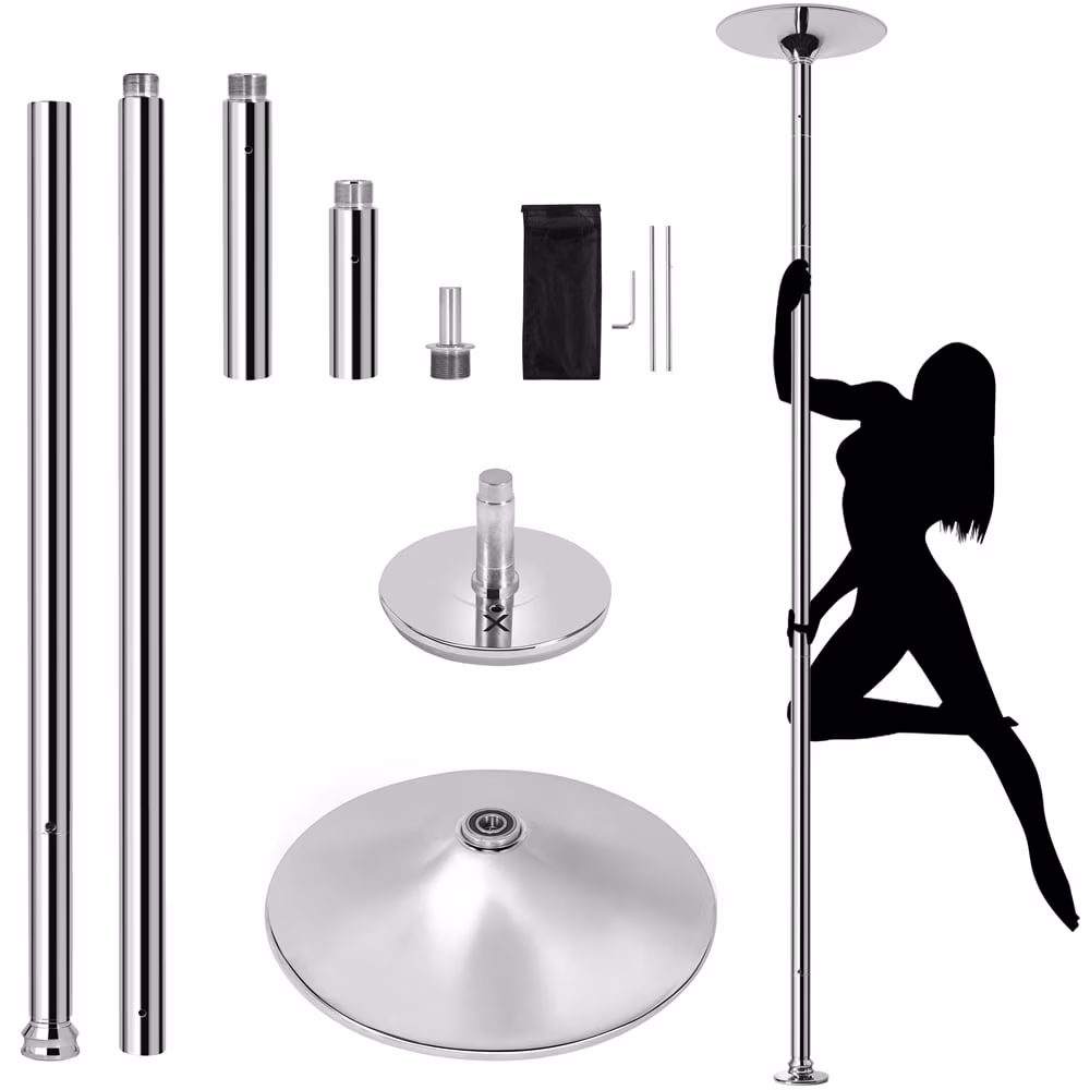 45mm Height Adjustable Portable Removable Dance Pole, Silver(Silver)