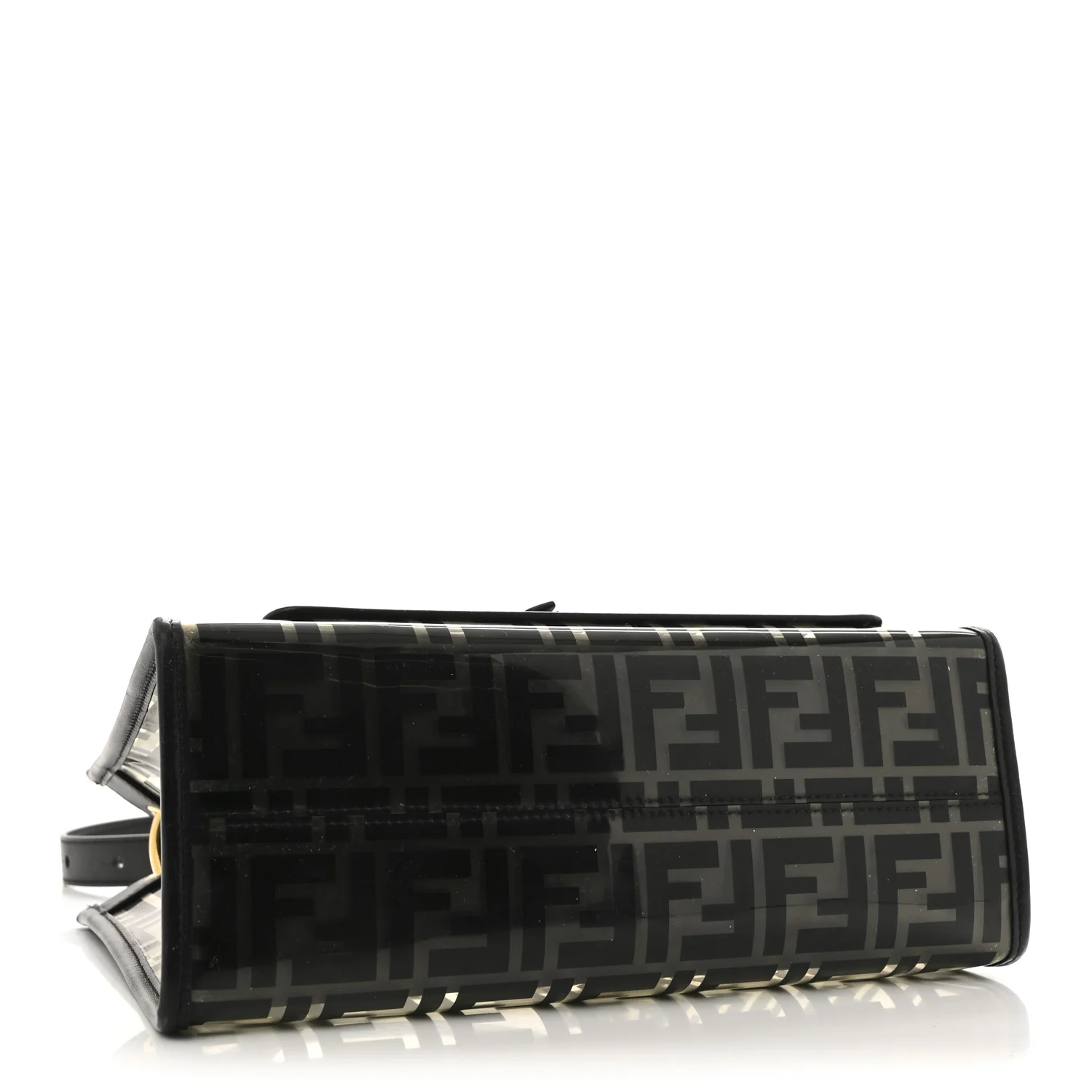 TPU FF Vitello Century Plexiglass Small Runaway Shopper Tote Black