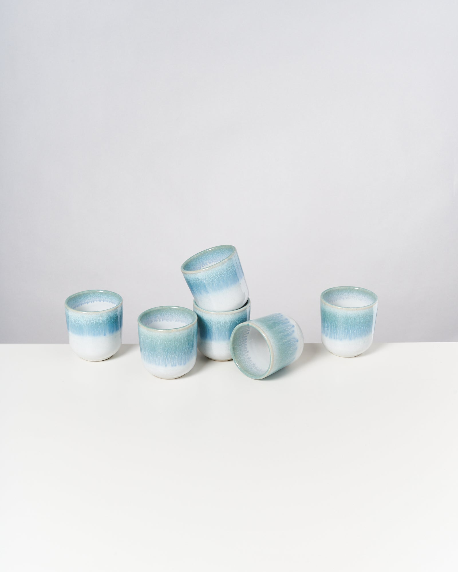 ALCACHOFRA - SMALL CUP GREEN-BLUE SET OF 6