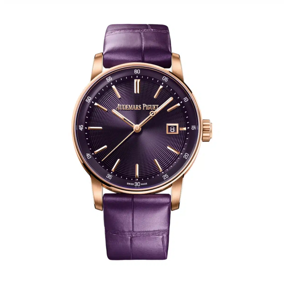 【Super Clone】Audemars Piguet Code 11.59 Selfwinding 38mm Pink Rose Gold Purple Dial | 77410OR.OO.A623CR.01