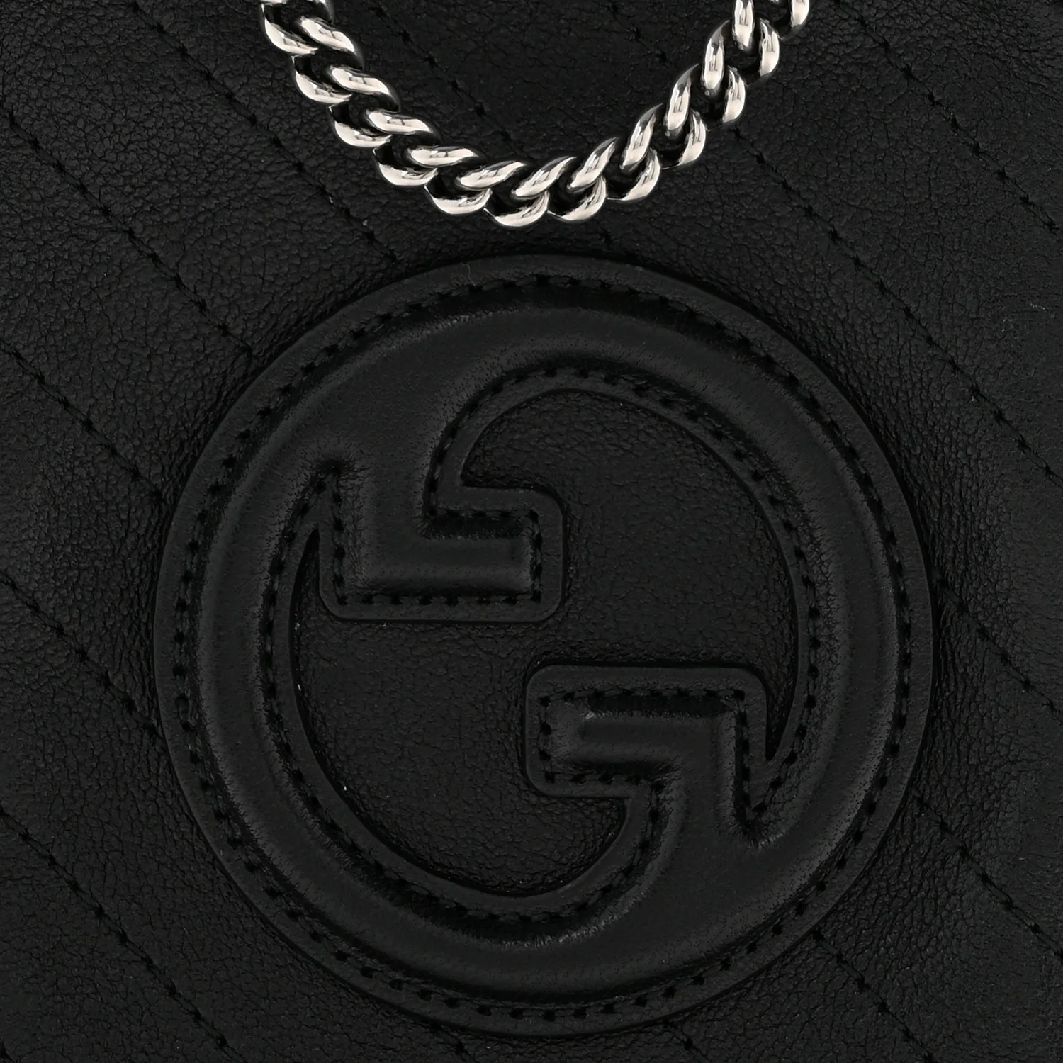 Sakai Be Green Calfskin Diagonal Stitched Mini Blondie Vertical Shoulder Bag Black