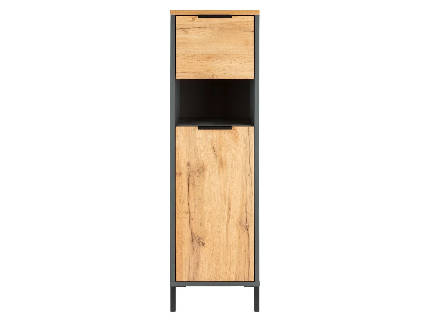 LIVARNO home Armoire latrale de salle de bain San Diego, 34 x 119 x 33 cm, imitation chne/anthracite