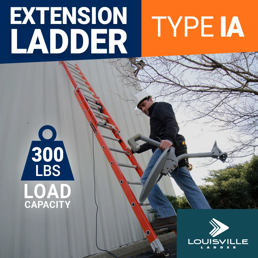 40-Foot Fiberglass Extension Ladder, 300-Pound Load Capacity, Type IA, FE3240 - Image 9