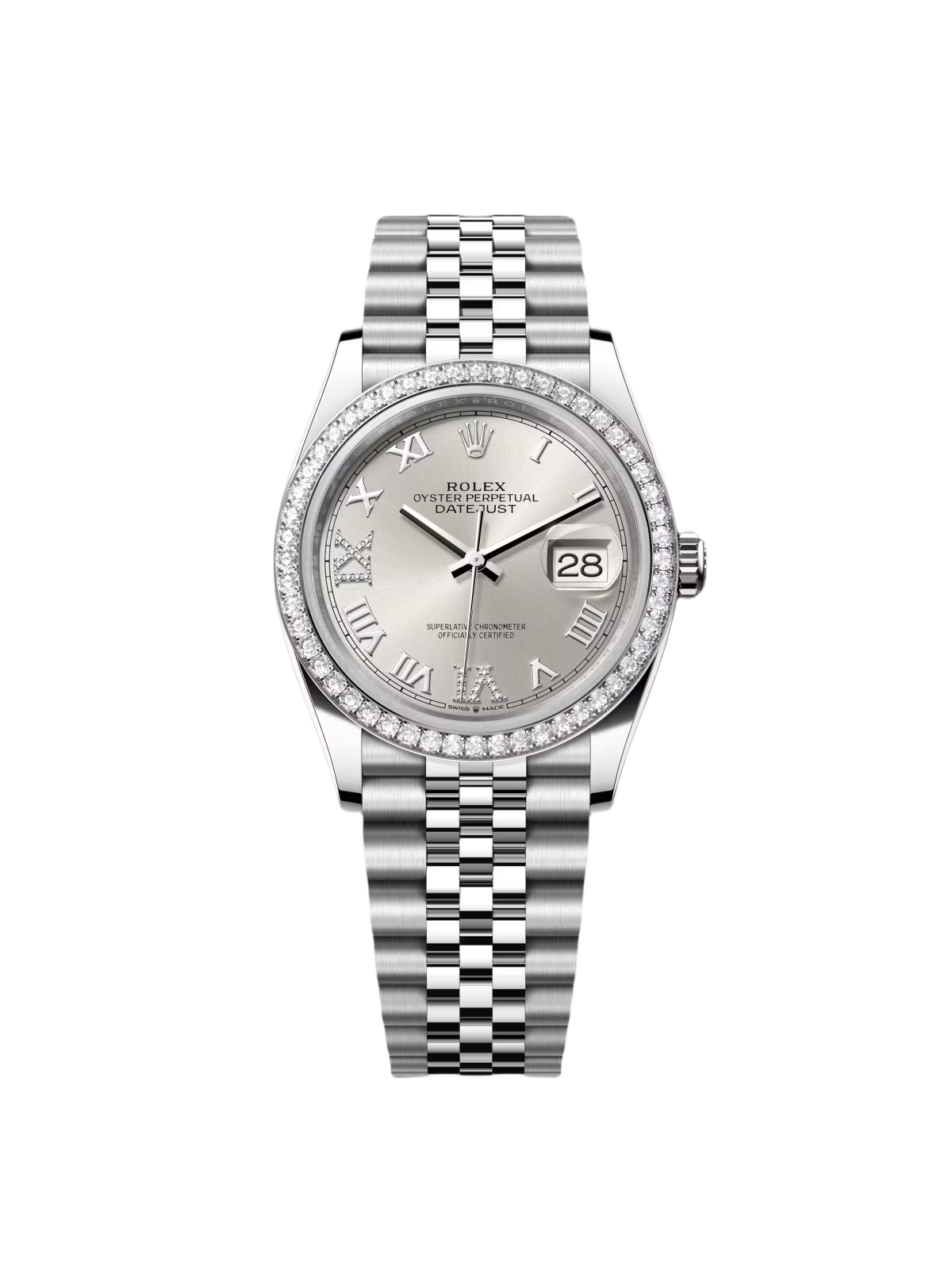 【Super Clone】RLX  Datejust 36mm 126284 Silver Dial Jubilee Bracelet
