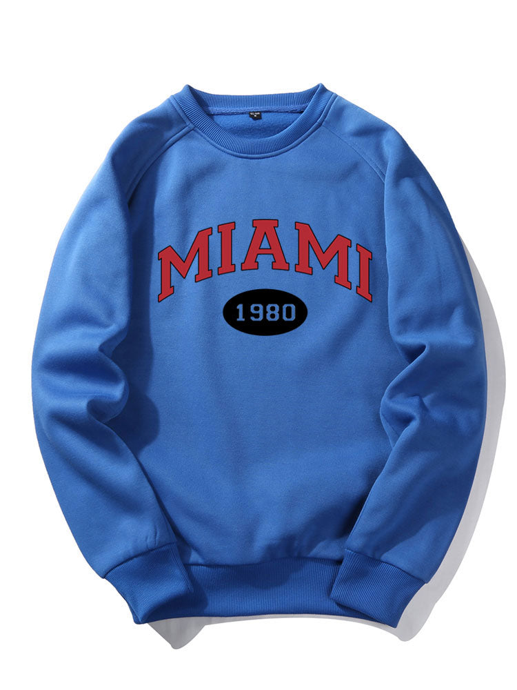 Sweat-shirt à imprimé lettres Miami