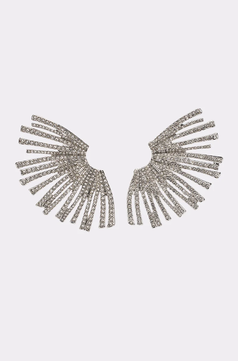 CRYSTAL STARBURST EARRINGS IN CLEAR - Akira Store