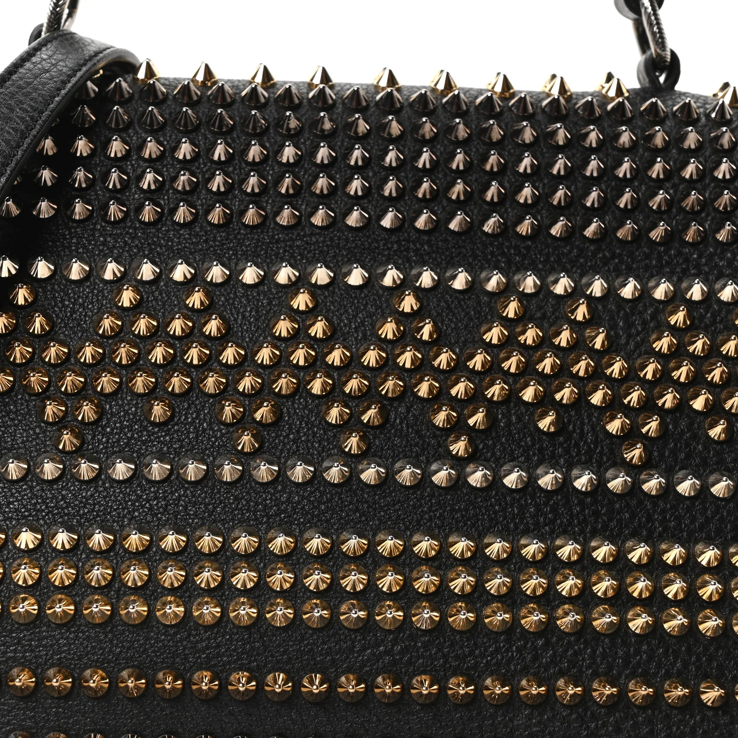 Calfskin Mix Chevron Spikes Panettone Messenger Black