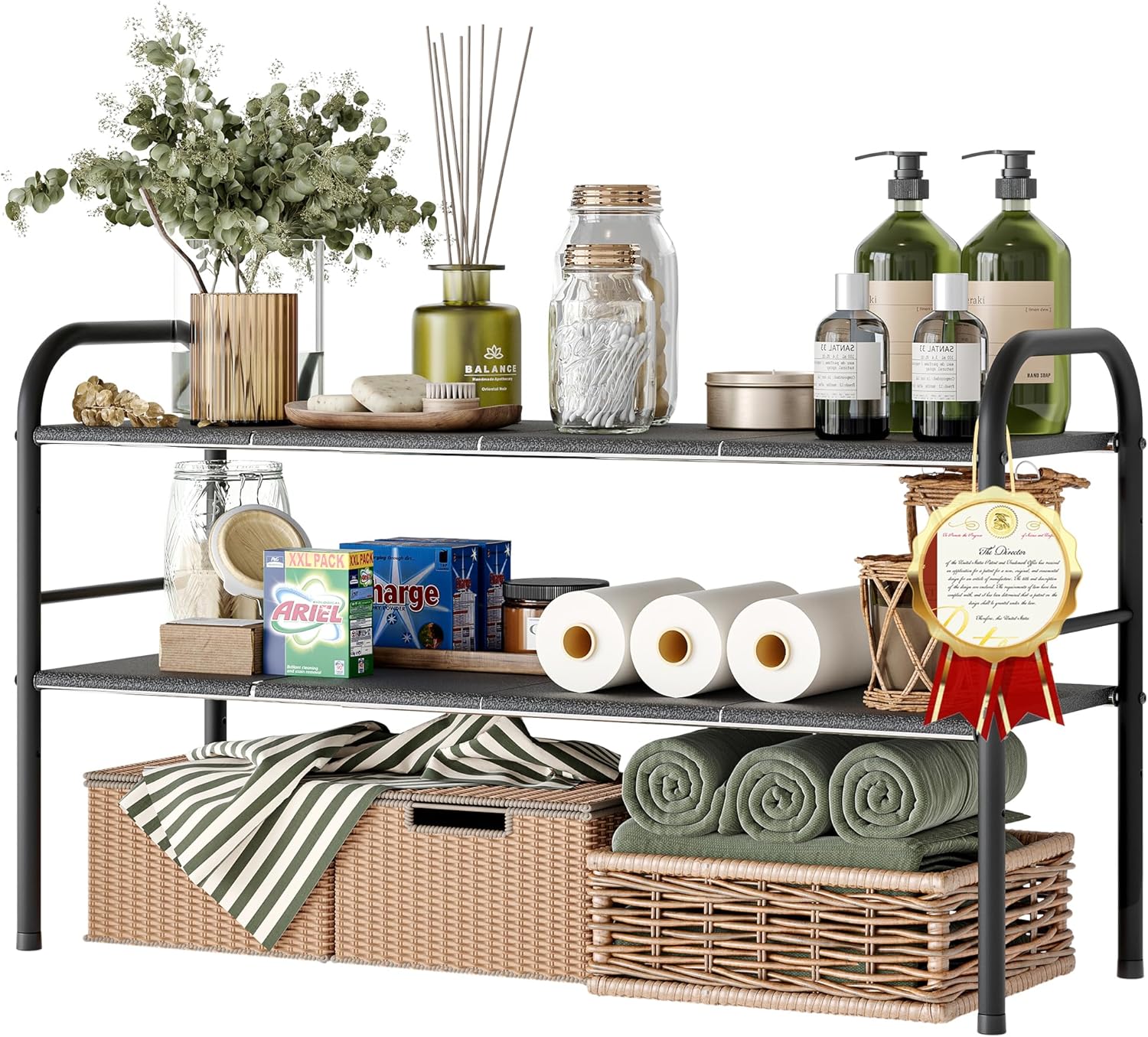Under Sink Organizers and Storage, Expandable Under Cabinet Organizer Shelf