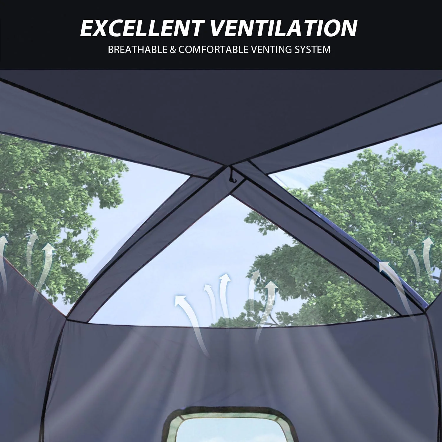 SUV Tent Instant Tent with 10 - Minute Setup, 6/8/10 Person Car Camping Tent with Waterproof Pu2000mm, Double Layer Design with Pre - Attached Poles