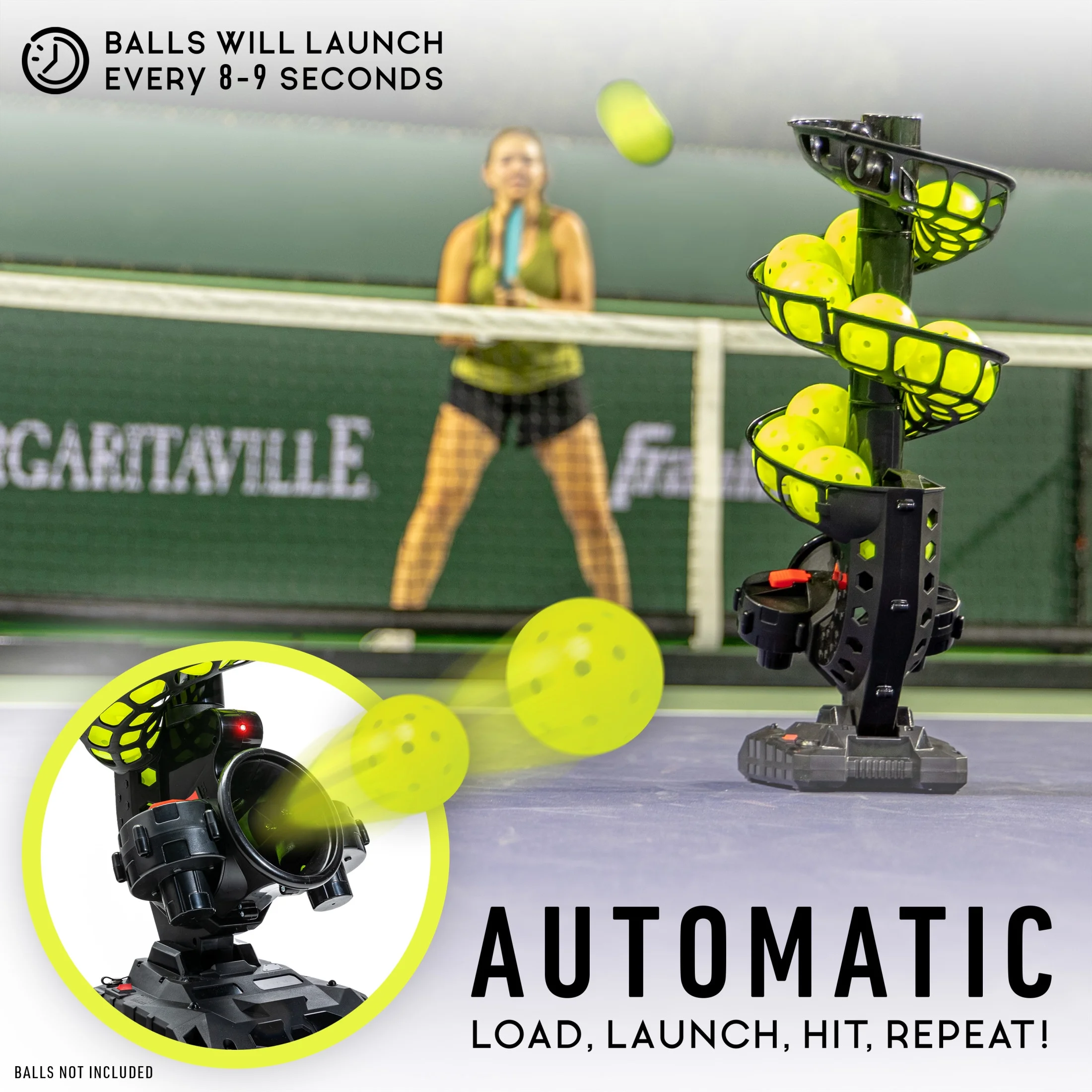 Franklin Sports Automatic Pickleball Launcher Machine - Proshot Pickleball Tosser for Pickleball Practice + Training - Portable Pickleball Thrower + Ball Server - Pickleball Training Equipment + Aid