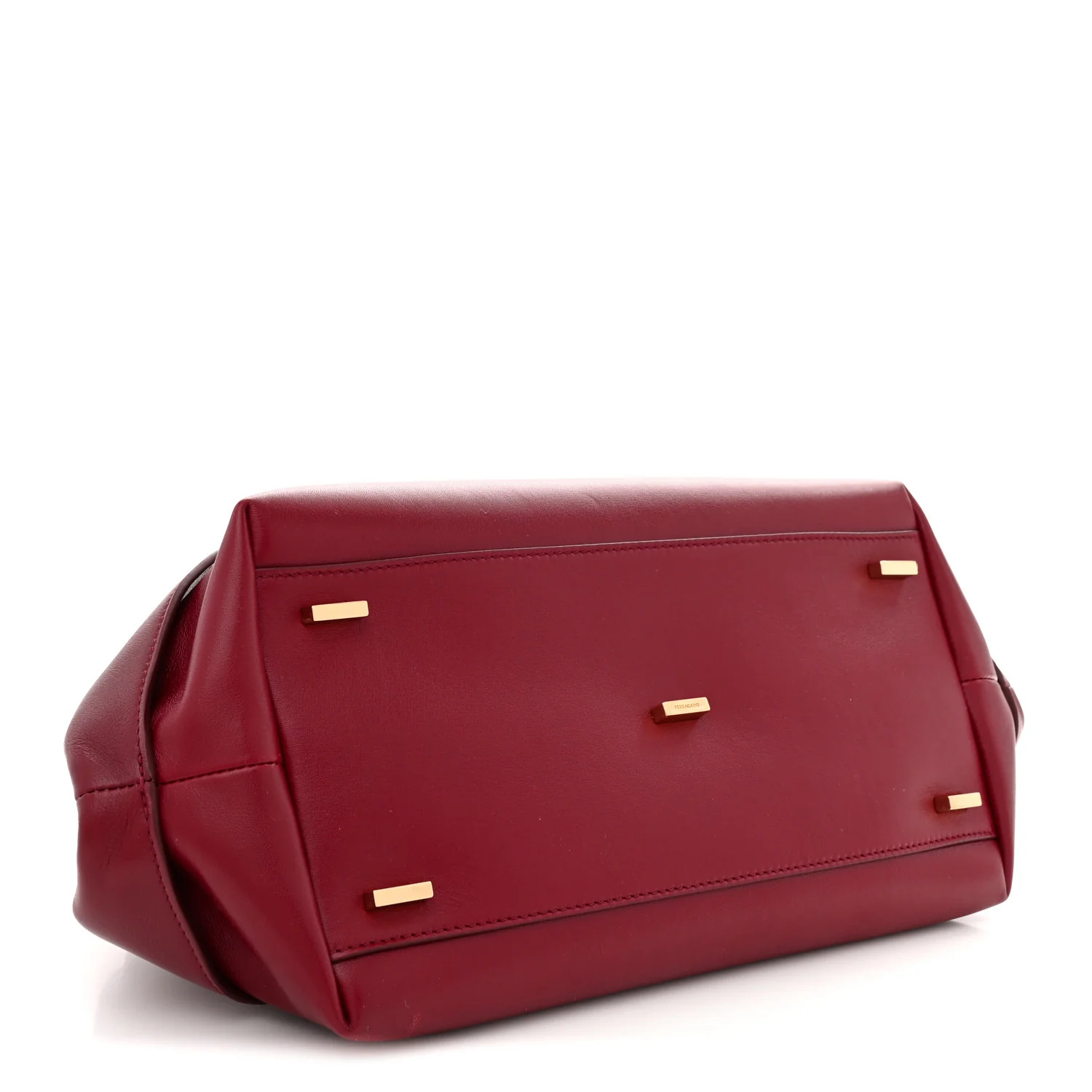 Calfskin Braided Small Blossom Top Handle Bag Burgundy