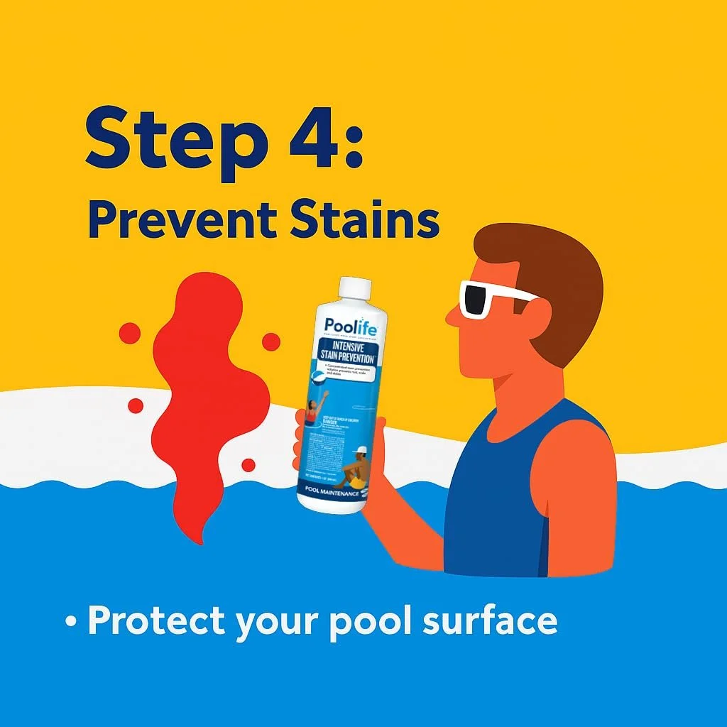 Poolife Super Start-Up Pool Bundle  41 lb TurboShock, 32 oz Defend+, 32 oz Stain Prevention, 64 oz Clarifier, 4.5 lb NST Tabs  with My Garden Pool Skimmer Socks, Scum Sponge & 7-in-1 Test Strips
